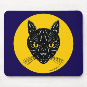 Schwarzes Katzen-Gesicht Mousepad