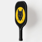 Schwarzes Katzen Gesicht Pickleball Schläger (Links)