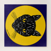 Schwarzes Katzen Gesicht Puzzle (Horizontal)