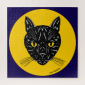 Schwarzes Katzen Gesicht Puzzle (Vertikal)