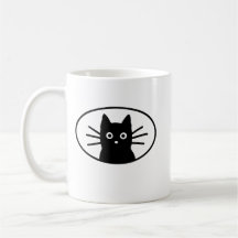 Schwarzes Katzen-Gesicht süß Minimalist | Kawaii K