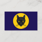 Schwarzes Katzen Gesicht Visitenkarte (Rückseite)