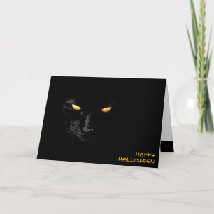 Schwarzes Katzen glückliches Halloween Karte