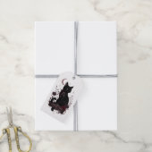 Schwarzes Katzen-Gotik-Geschenk-Tag Geschenkanhänger (Mit Garn)