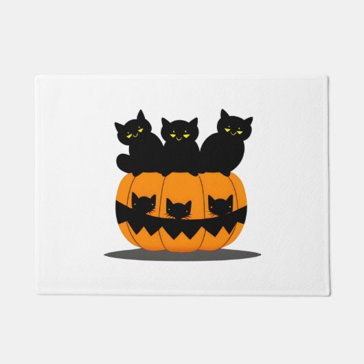 Schwarzes Katzen Halloween Fußmatte (Vorderseite)