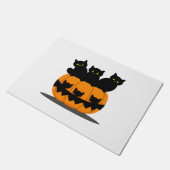 Schwarzes Katzen Halloween Fußmatte (Schrägansicht)
