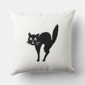 Schwarzes Katzen Halloween Kissen (Rückseite)