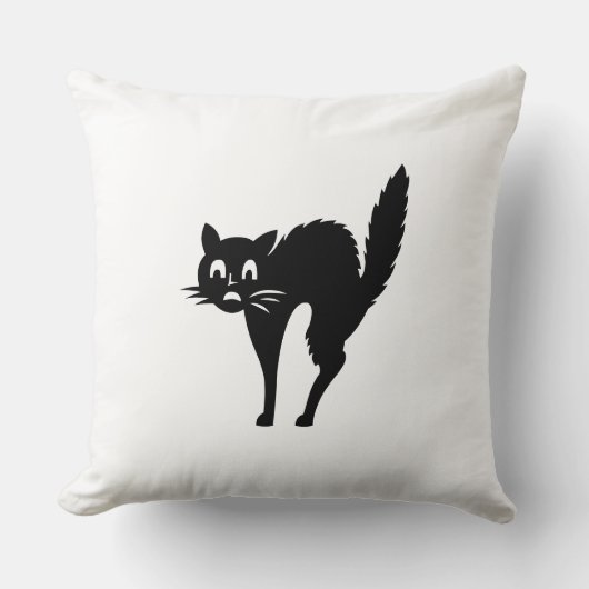 Schwarzes Katzen Halloween Kissen (Vorderseite)