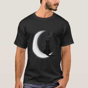 Schwarzes Katzen Halloween Kostüm Männer Frauen Ki T-Shirt