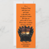 Schwarzes Katzen-Halloween-Party Einladung (Rückseite)