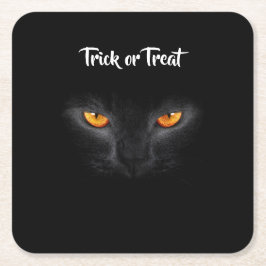 Schwarzes Katzen Halloween Rechteckiger Pappuntersetzer