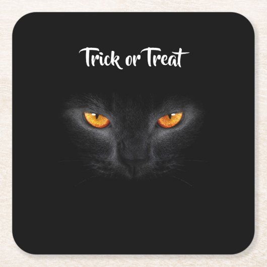 Schwarzes Katzen Halloween Rechteckiger Pappuntersetzer (Vorderseite)