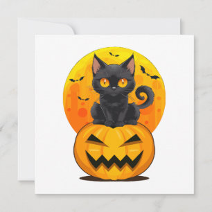 Schwarzes Katzen-Kürbis-Halloween-Kostüm 