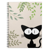 Schwarzes Katzen Notizbuch