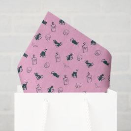 Schwarzes Katzen- und Skulpturenpapier Seidenpapier