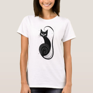 SCHWARZES KATZEN VINTAGE T-SHIRT