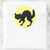 Schwarzes Katzenaufkleber aus dem Zweiten Weltkrie Runder Aufkleber (Tasche)