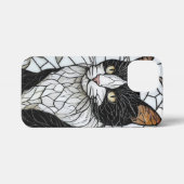 Schwarzes Katzenfarbglas iPhone Hülle (Rückseite (Horizontal))