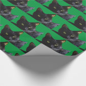 Schwarzes katzengeflecktes glänzendes Wrapping-Pap Geschenkpapier (Ecke)