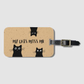 Schwarzes Katzengepäckanhänger Gepäckanhänger (Vorderseite (Horizontal))