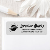 Schwarzes Katzengesicht auf Grau (Insitu)