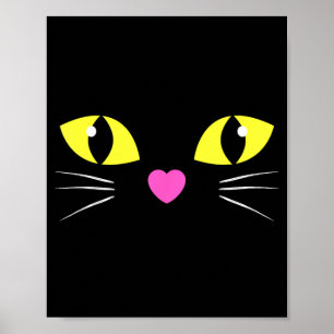 Schwarzes Katzengesicht-Shirt _ Kinderleicht Schwa Poster