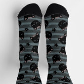 Schwarzes Katzengesicht Socken (Oben)