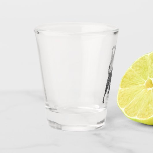 Schwarzes Katzenglas Schnapsglas (Links)