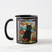 Schwarzes Katzenglas Tasse (Links)