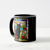 Schwarzes Katzenglas Tasse (Vorderseite Links)
