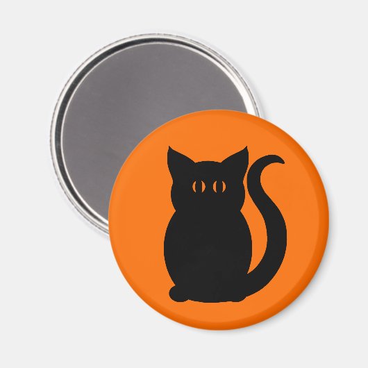 Schwarzes KatzenHalloween niedlich Magnet (Vorderseite/Rückseite)