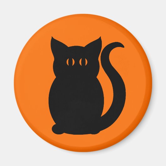 Schwarzes KatzenHalloween niedlich Magnet (Vorne)