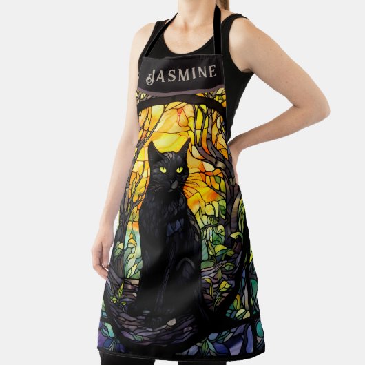 Schwarzes katzenhartes Glas gelb Schürze (InSitu)