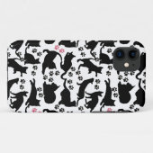 Schwarzes Katzenikon mit Paaren Case-Mate iPhone Hülle (Rückseite (Horizontal))