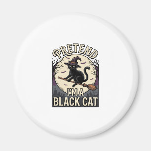 Schwarzes Katzenkostüm Vintage Halloween Hexenkatz Magnet