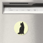 Schwarzes Katzenmagnet sitzen Magnet (In Situ (Geschirrspüler))