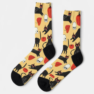 schwarzes Katzenmuster Socken