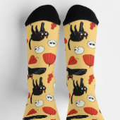 schwarzes Katzenmuster Socken (Oben)