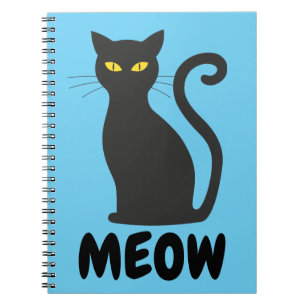 SCHWARZES KATZSPIRALNOTEBOOK NOTIZBLOCK