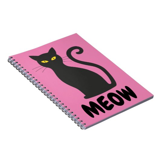 SCHWARZES KATZSPIRALNOTEBOOK NOTIZBLOCK (Rechte Seite)