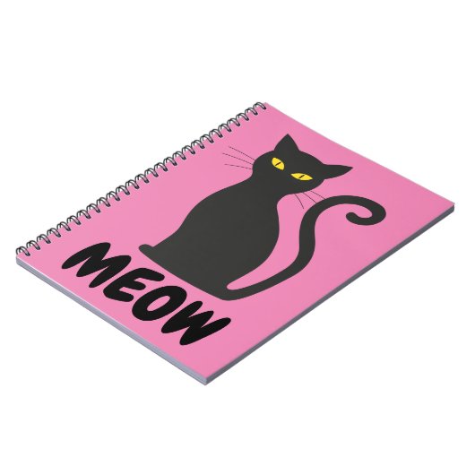 SCHWARZES KATZSPIRALNOTEBOOK NOTIZBLOCK (Linke Seite)