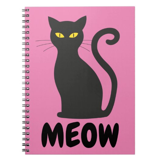 SCHWARZES KATZSPIRALNOTEBOOK NOTIZBLOCK (Vorderseite)