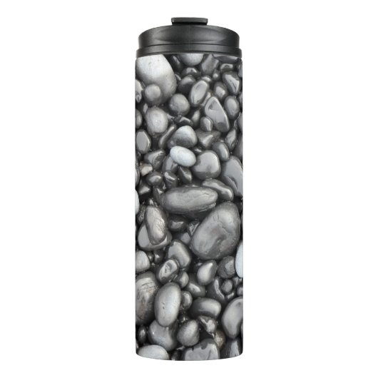 Schwarzes Kegelmuster Thermosbecher (Vorderseite)