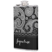 Schwarzes Kettenpaisley Flachmann (Links)