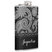 Schwarzes Kettenpaisley Flachmann (Rechts)