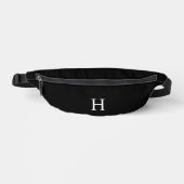 Schwarzes Klassisches Elegantes Monogramm Bauchtasche (Vorderseite)