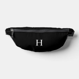 Schwarzes Klassisches Elegantes Monogramm Bauchtasche