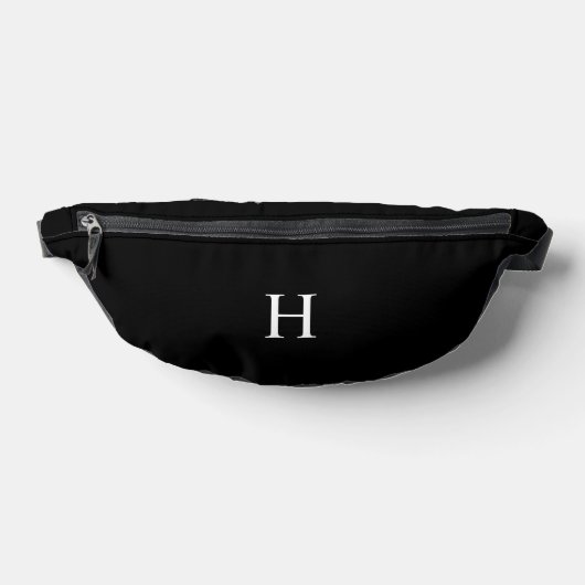 Schwarzes Klassisches Elegantes Monogramm Bauchtasche (Ablage )