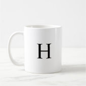 Schwarzes Klassisches Elegantes Monogramm Kaffeetasse (Links)