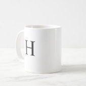 Schwarzes Klassisches Elegantes Monogramm Kaffeetasse (Vorderseite Links)
